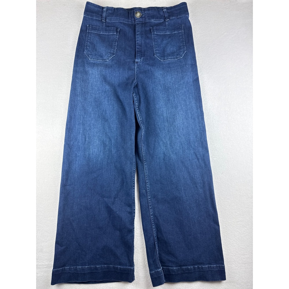 Pilcro and the Letterpress Women Blue Wide Leg High Rise Denim Jeans Size 33